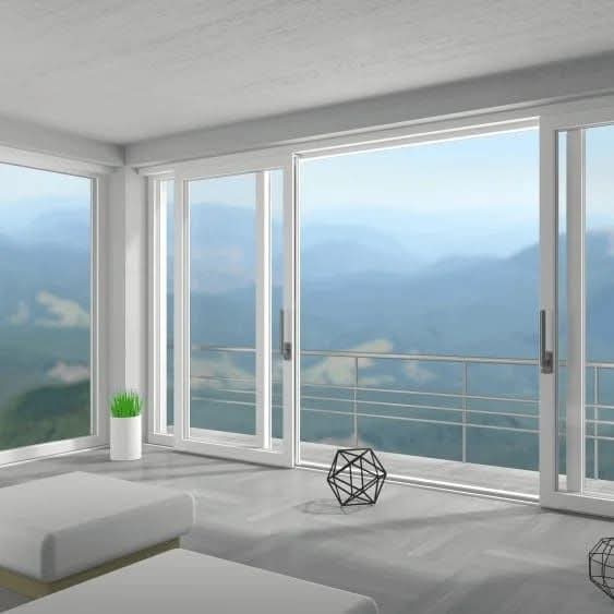 White uPVC window and door hardware detail